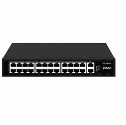 Ttec - 24 Port 100Mbps PoE, 2 Port GB RJ45 Ports Yönetilmez PoE Switch