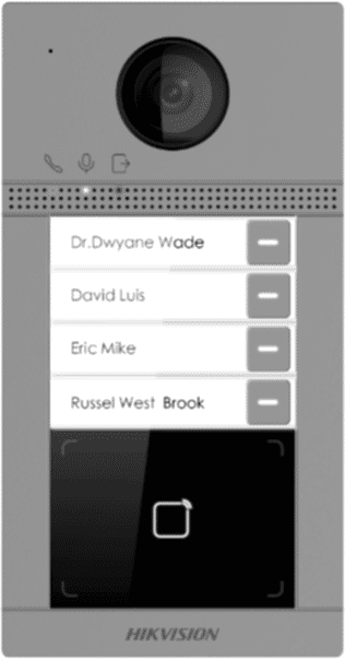 Hikvision - Dört Butonlu Dış Mekan Görüntülü İnterkom Kapı Zili - Metal Kasa
