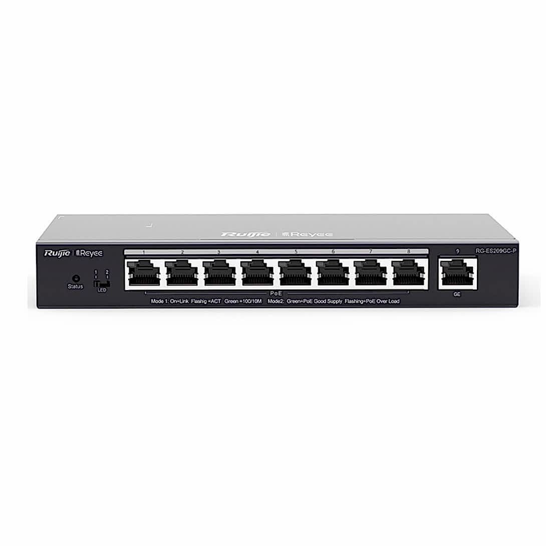 Reyee - 8 Port Gigabit PoE, 1 Port GB Uplink Ports Smart PoE Switch