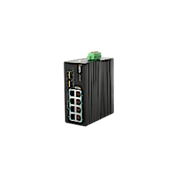 Wi-Tek - 8 x 10/100/1000 + 2 x SFP Fiber Uplink Industrial PoE Switch with 8Port PoE / Toplam 8 Port Yönetilemez