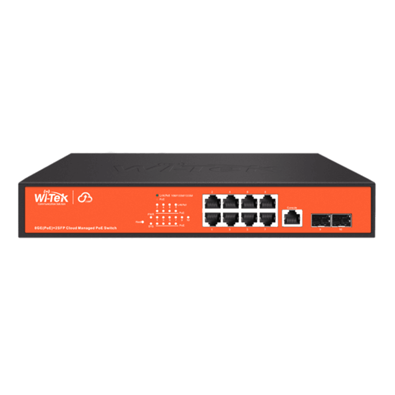 Wi-Tek - 8 Port Gigabit Poe +2SFP Port Yönetilebilir Switch