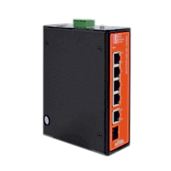 Wi-Tek - 4 x 10/100 + 1 x 10/100/1000 + 1 x SFP Fiber Uplink Industrial PoE Switch with 4Port PoE / Toplam 6Port Yönetilemez