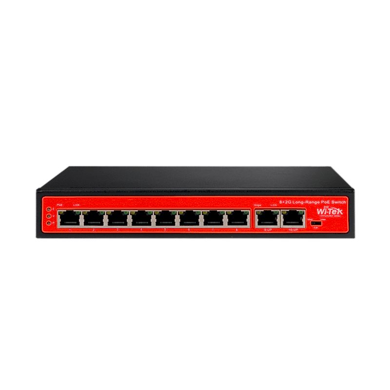 Wi-Tek - 8 Port Poe 250Mt. Mesafe Hi-Poe Switch