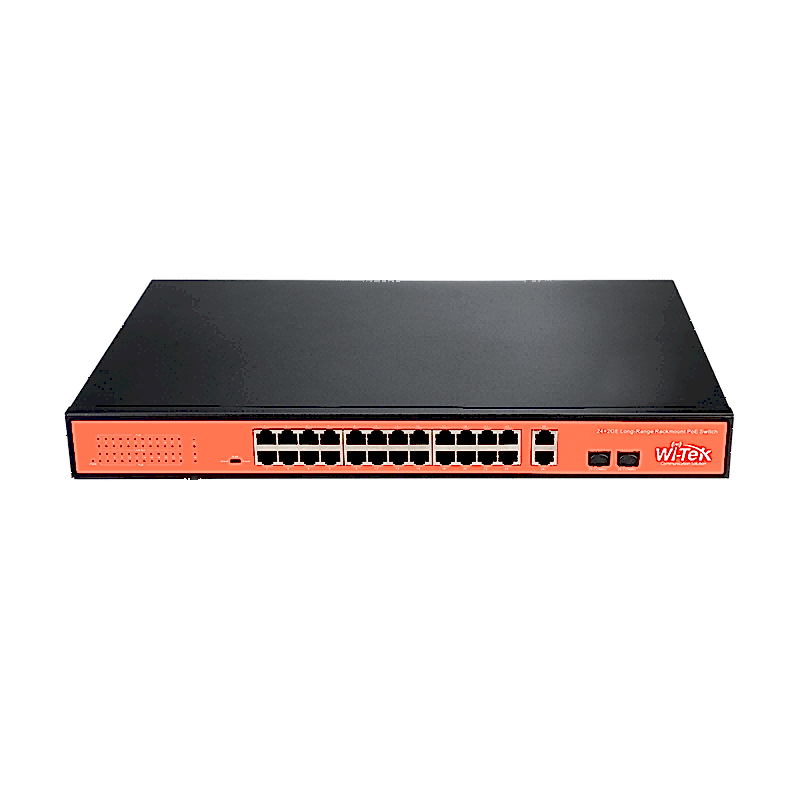 Wi-Tek - 24 Port Poe 250Mt. Mesafe Switch